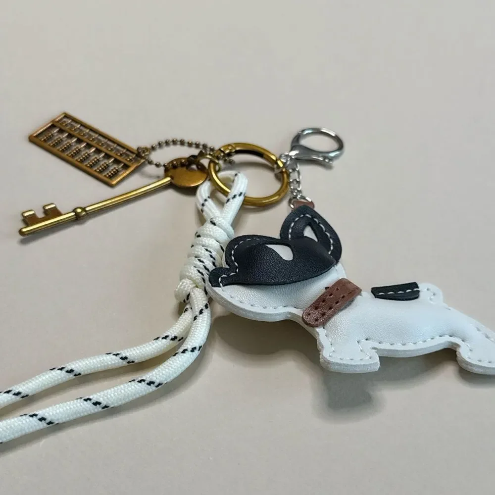 Charming Black and White Dog Keychain S1059